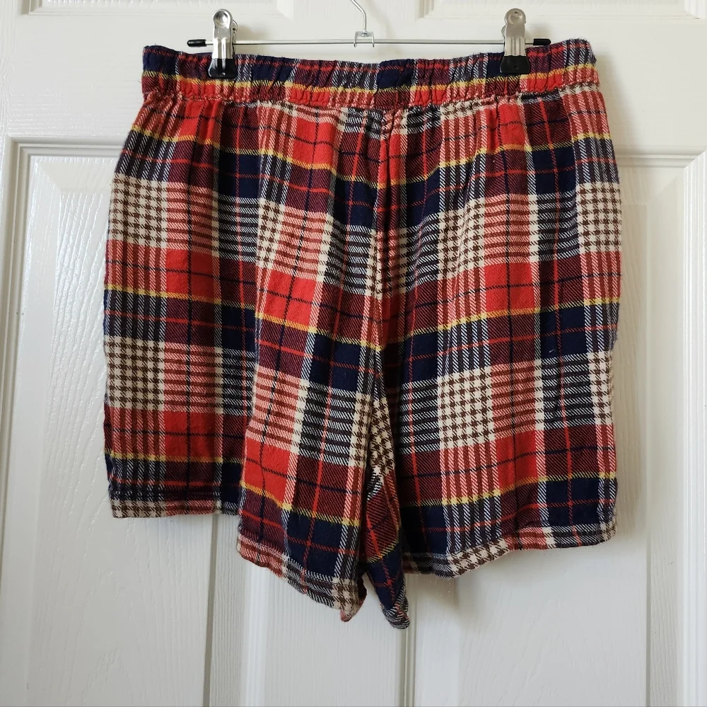 Aerie Plaid Red and Blue Women's Shorts S